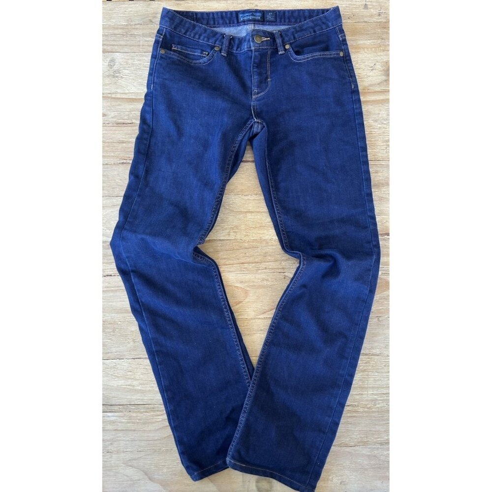 Patagonia Straight Regular Jeans Womens Size 27   Dark Wash Denim Low Rise